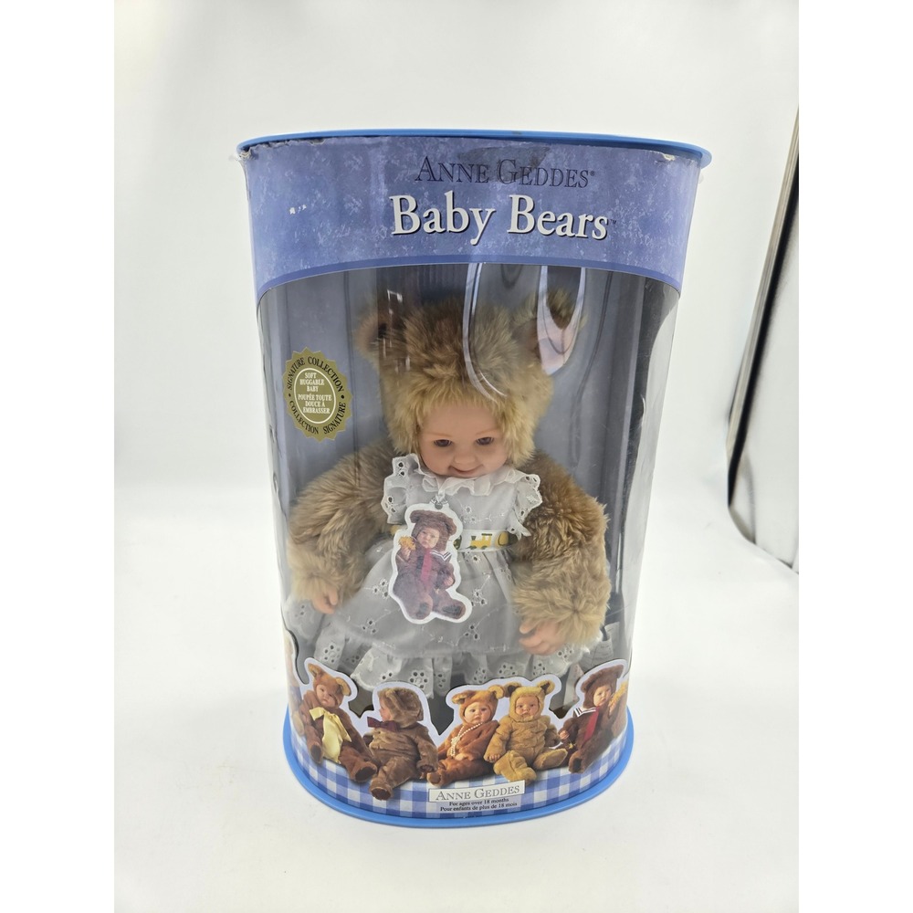 Anne Geddes Baby Bears Doll in Box Collectible Plush Soft Huggable Baby